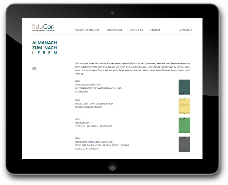 fiduCon | Unternehmensberatung für Familienunternehmen - Almanach Übersicht