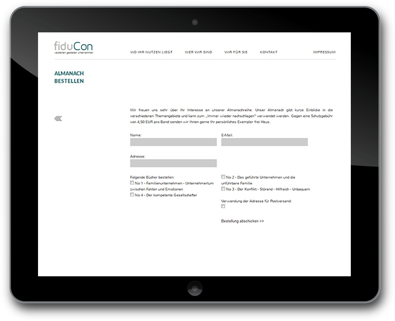fiduCon | Unternehmensberatung für Familienunternehmen- Bestellformular Almanach