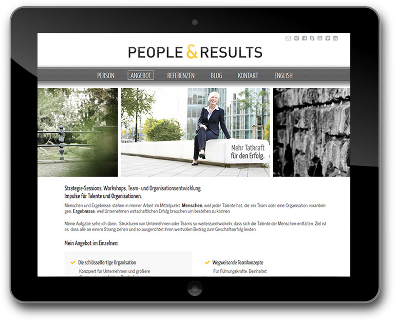 Website - Responsive Slider für Business Portraits