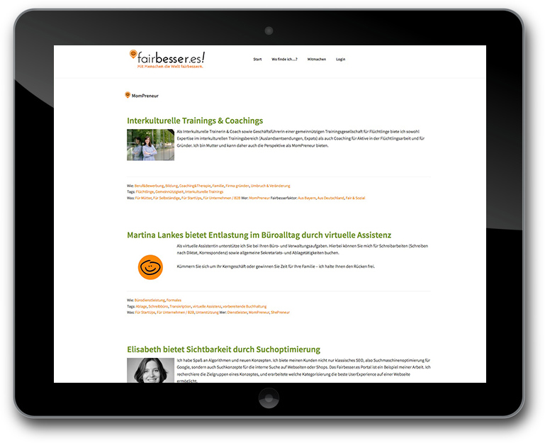Fairbesser.es! | Responsive Design - Suchfunktion - Karten