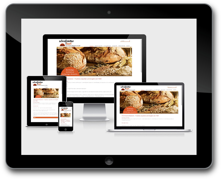 Schrafstetter - Bäckerei - Café - Responsive Design Website