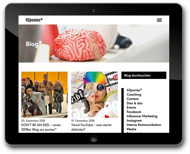 Website mit Blog - Agentur für Kommunikation